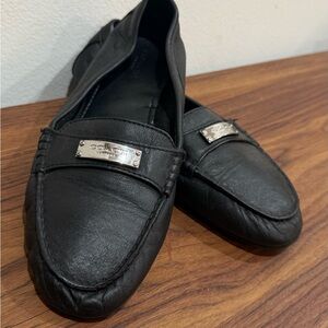 Coach Women’s Fredrica Black Pebbled Leather Loafers Size 9B